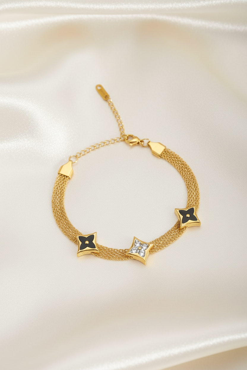 Black Star Charms Bracelet