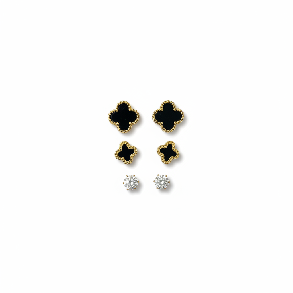 Black onyx set of stud earring