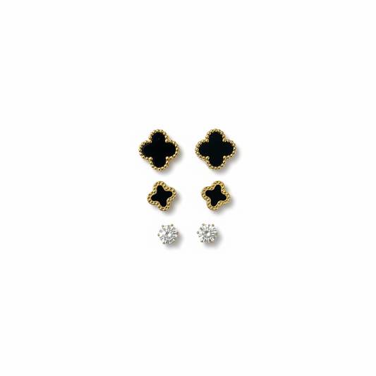 Black onyx set of stud earring