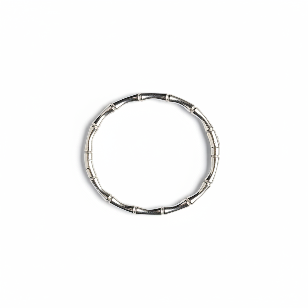 Silver Bamboo Cuff Bangle