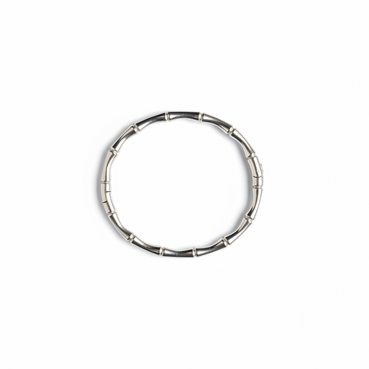 Silver Bamboo Cuff Bangle