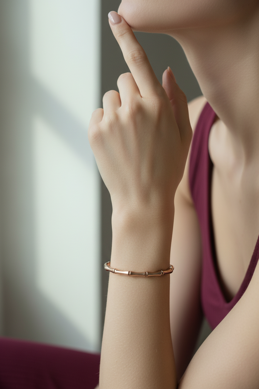 Rose Gold Bamboo Cuff Bangle